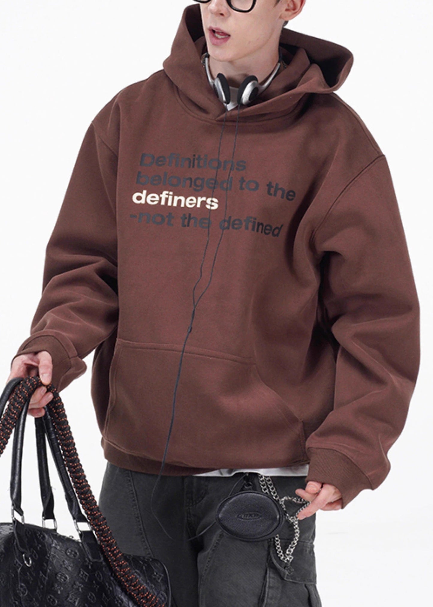 Lose Kaffee Brief Taschen Übergroße Baumwolle Herren Sweatshirts Frühling YQ027