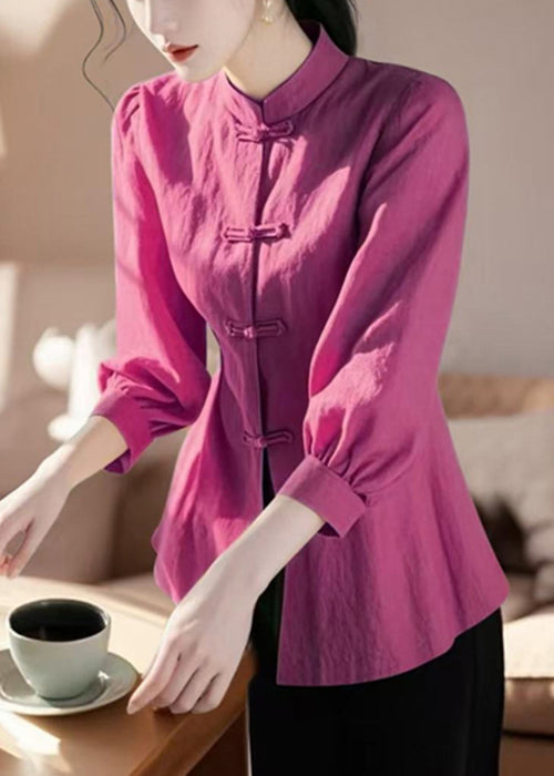 Cotton Collar Bracelet Stand Green Loose Button Blouse Sleeve