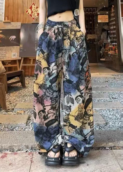 Lose Printhose Sommer Kordelzug Baumwolltaschen