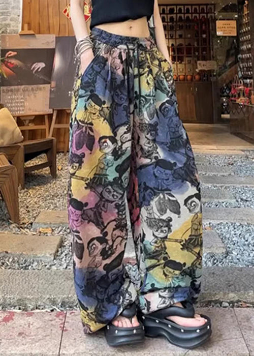 Lose Printhose Sommer Kordelzug Baumwolltaschen