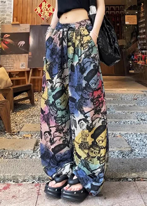 Lose Printhose Sommer Kordelzug Baumwolltaschen