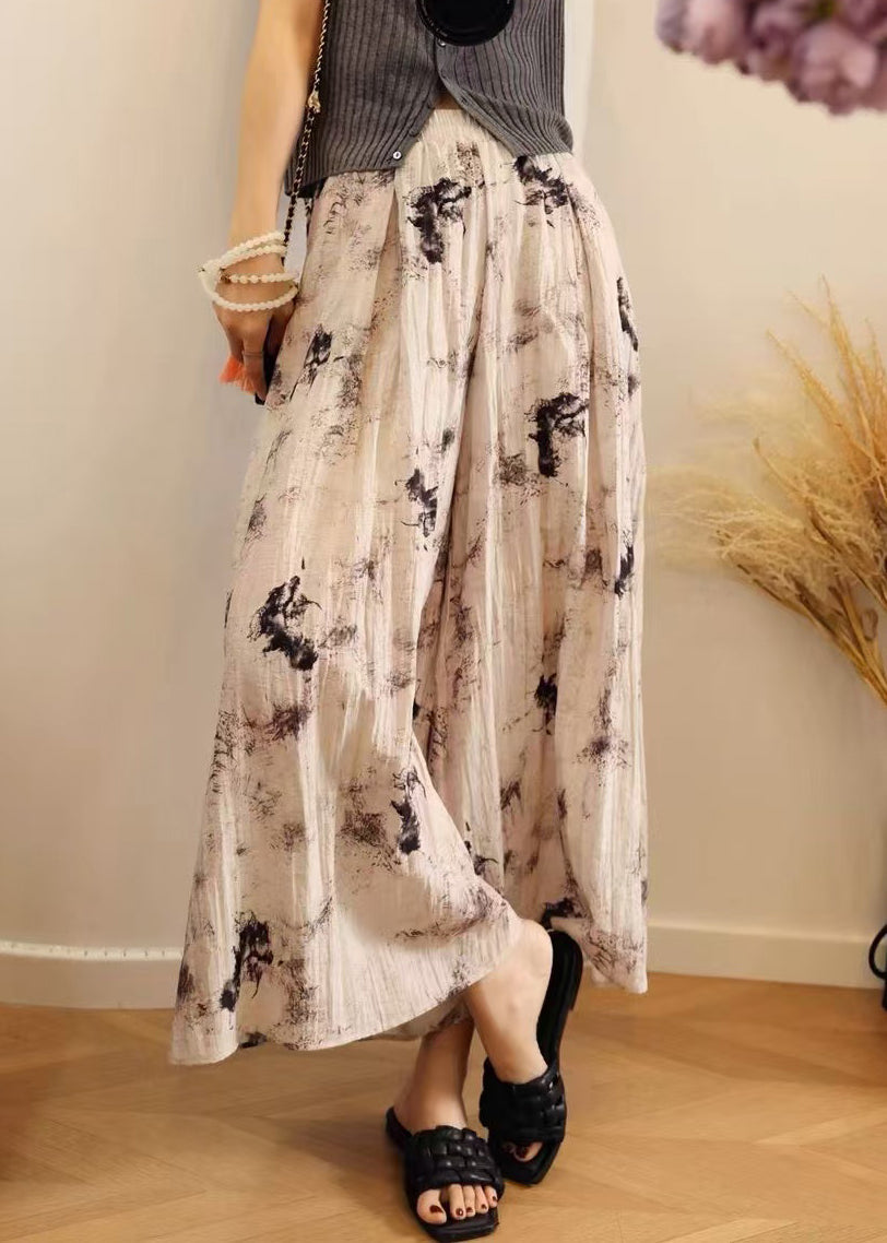 Lose Taille Baumwolle Bein Taschen Elastische Print Hosen Sommer