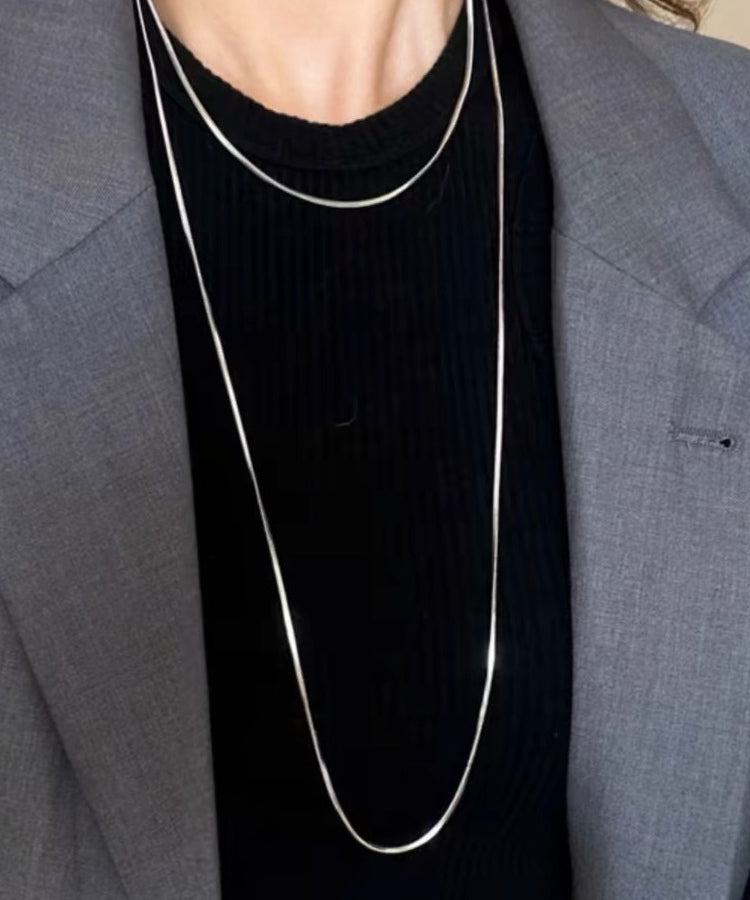 Collier en acier inoxydable à double couche de soie