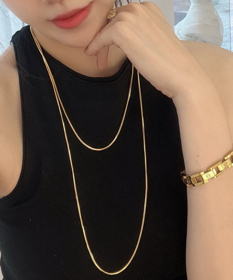 Collier en acier inoxydable à double couche de soie