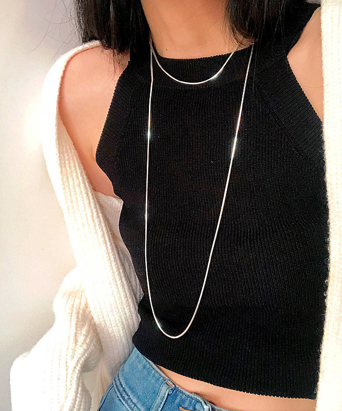 Collier en acier inoxydable à double couche de soie