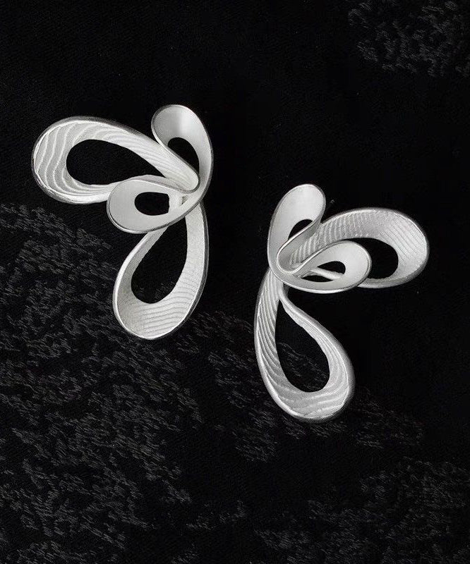 Boucles d'oreilles à tige en argent sterling avec double nuage en soie lâche QQ072