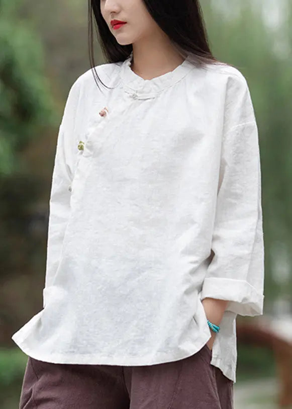 Loose Yellow Button Low High Design Linen Shirt Long Sleeve Ada Fashion