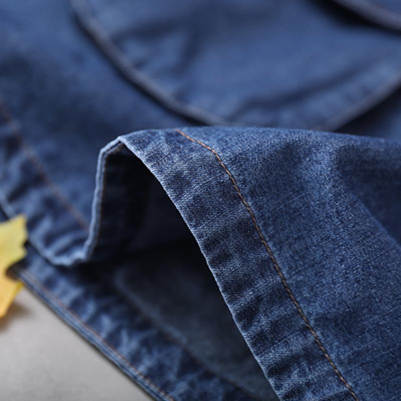 Plus Size - Loose Solid Color Drawstring Denim Hoodie OP1019