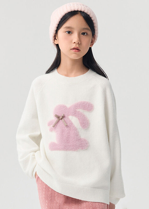 Lovely Pink Animal Print Cotton Knit Girls Sweater Spring TP033