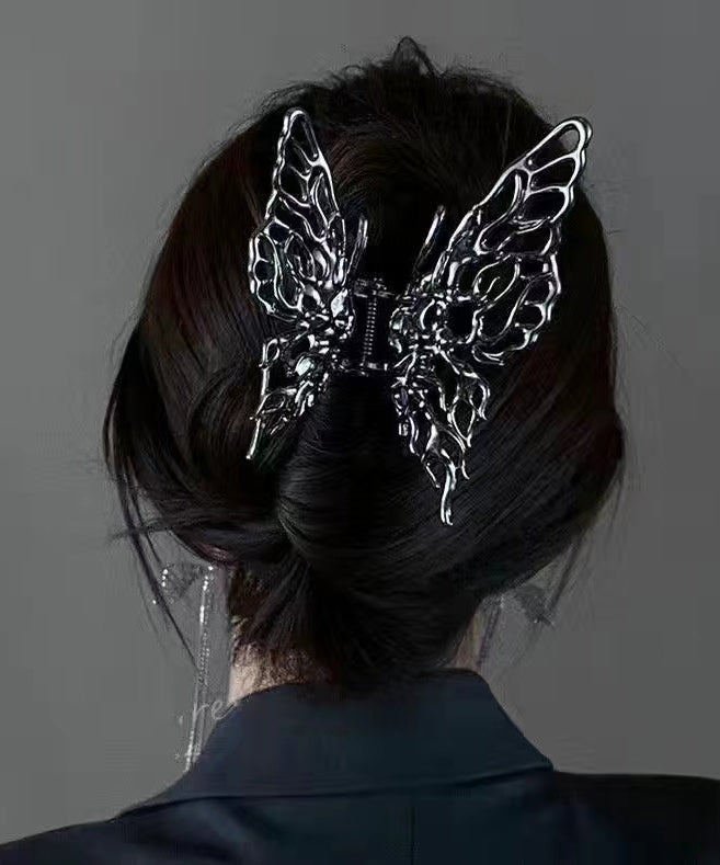 Pince à cheveux papillon en métal ajouré de luxe pour femmes et filles, motif géométrique YI035