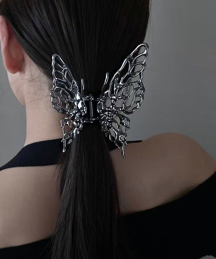 Pince à cheveux papillon en métal ajouré de luxe pour femmes et filles, motif géométrique YI035