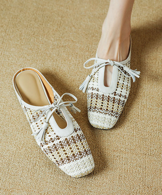 Minimally Sandals Lace Slide Splicing Breathable Up Casual Beige