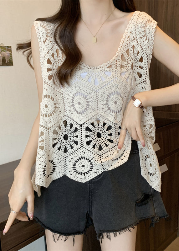Modern Out V Westen Apricot Neck Hollow Sommer