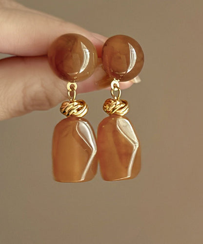 Modern Coffee Acrylic Alloy Resin Drop Earrings PO035