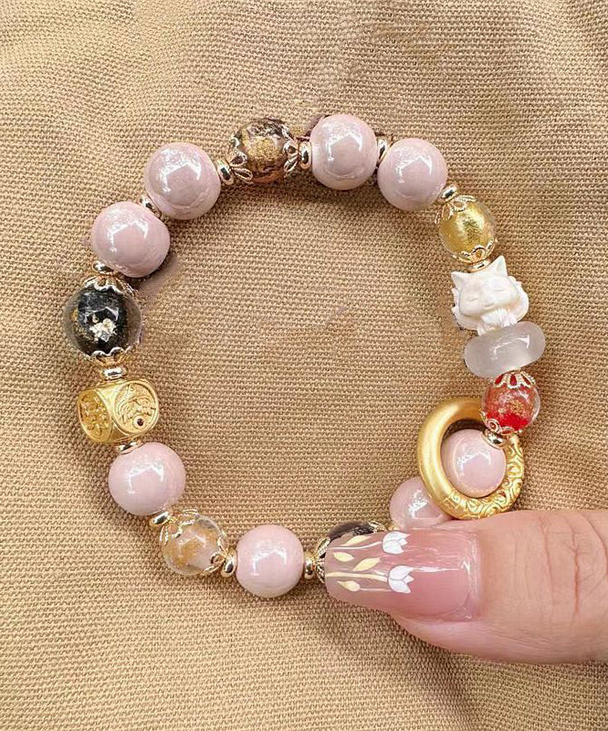 Glaze Colorblock Ceramic Gold Coloured Ancient Chain Modern