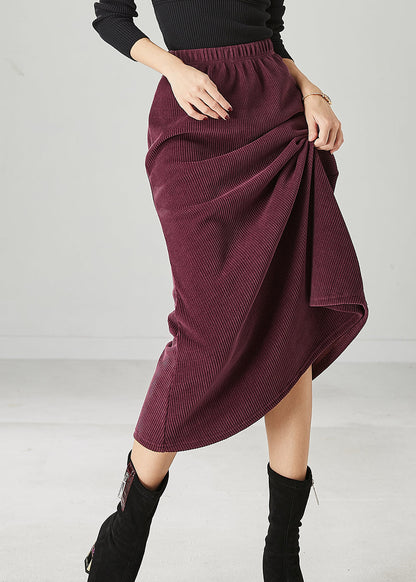 Modern Mulberry Silm Fit Corduroy Skirts Spring YU1047