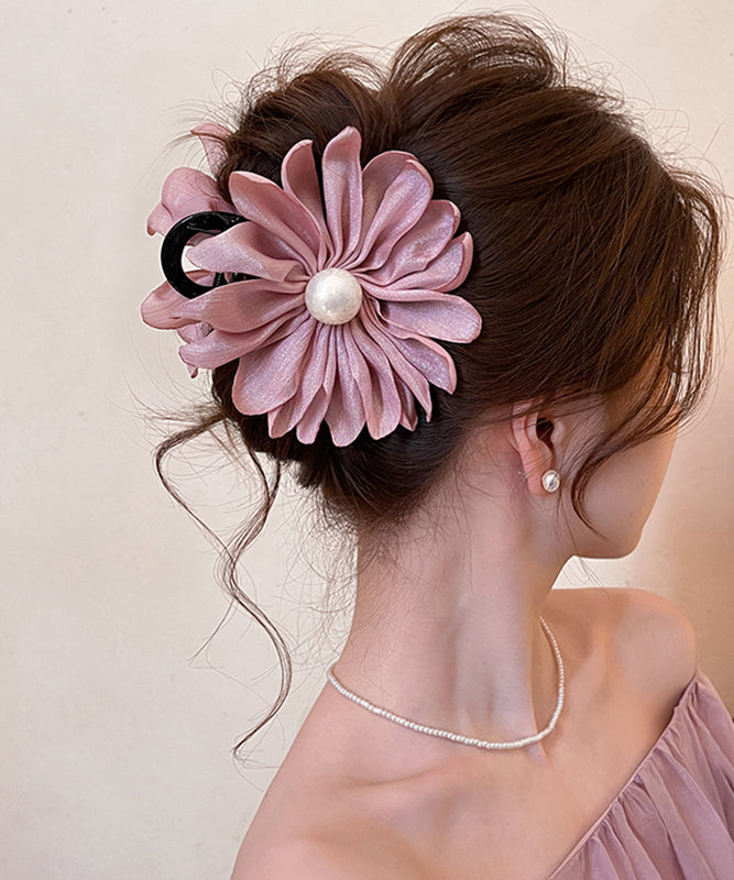 Hairpin Pink Pearl Modern Art Floral Fabric Acrylic