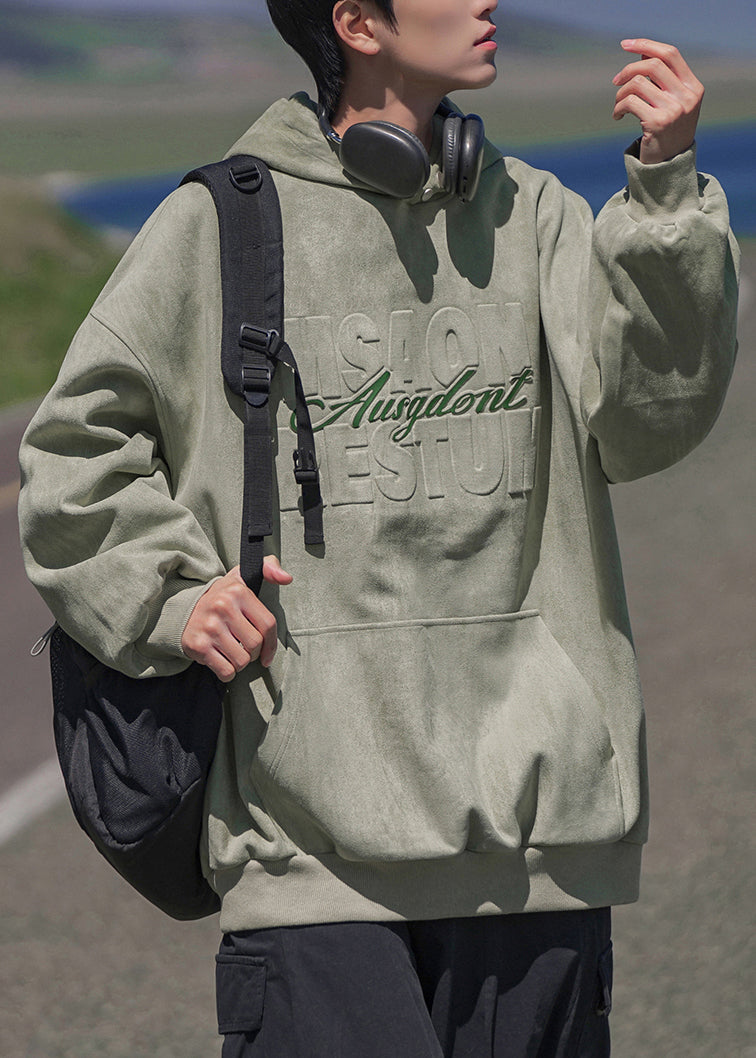 New Apricot Hooded Pockets Cotton Men Sweatshirts Spring YQ033