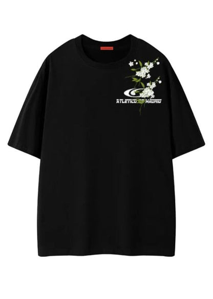 New Black Print Cozy Cotton Mens Tshirt Summer LK047