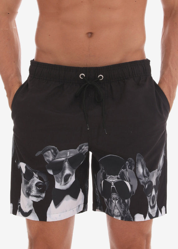 Shorts Up Mens Waist New Elastic Lace Summer Print Black Cotton