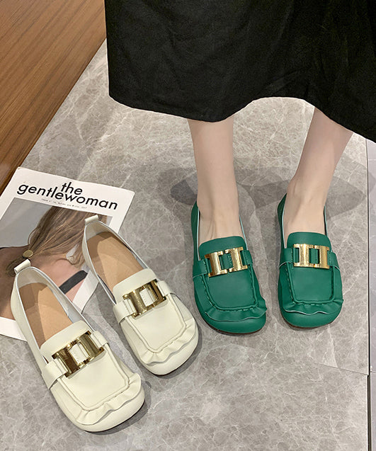 New Green Comfy Sequined Splicing Penny Loafers RI030