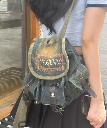 New Japanese And Korean Embroidery Denim Backpacks MM068