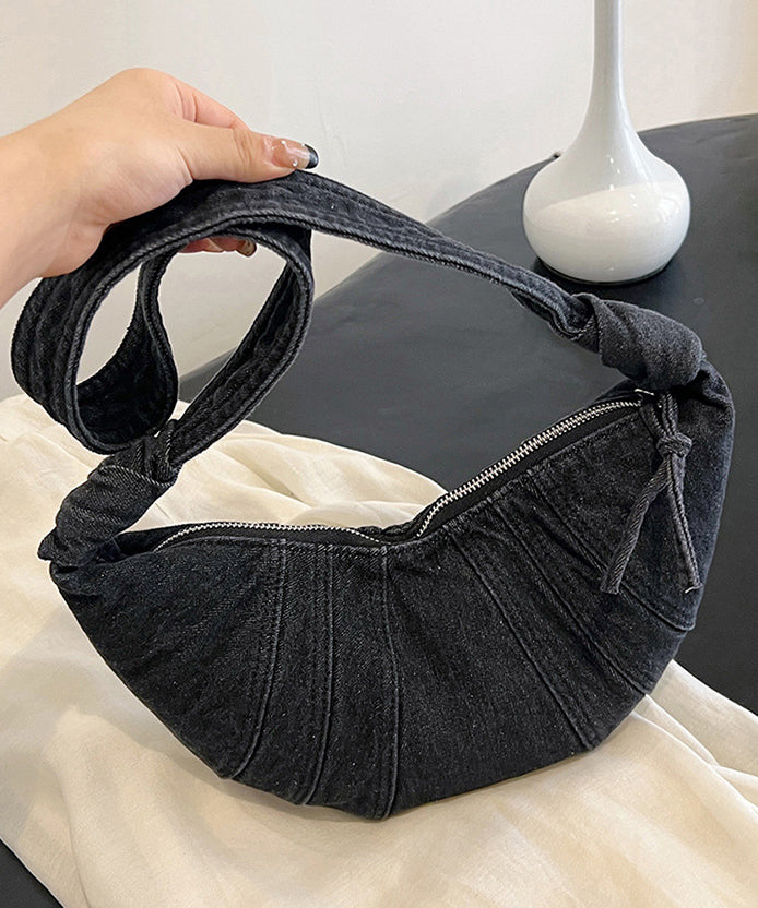 Sac hobo japonais bleu polyvalent en denim léger, neuf