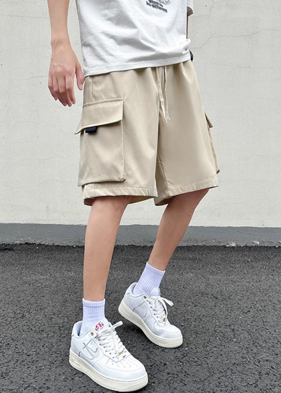 Pockets Khaki New Light Mens Shorts Up Cotton Summer Lace