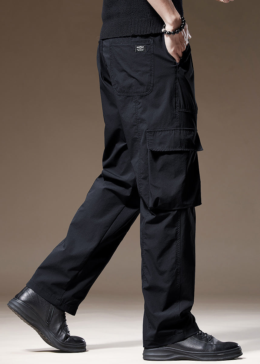 Mens Navy New Pants Pockets Solid Spring Cotton