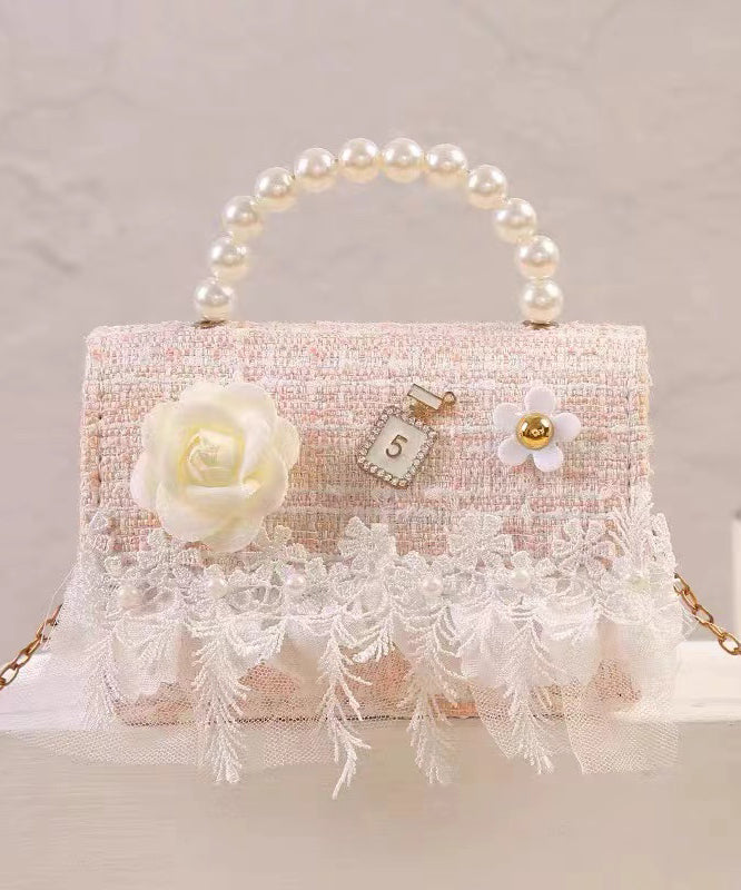 Neue rosa Schneeflocke samt Perle Kinder Mädchen Messenger Bag IU022