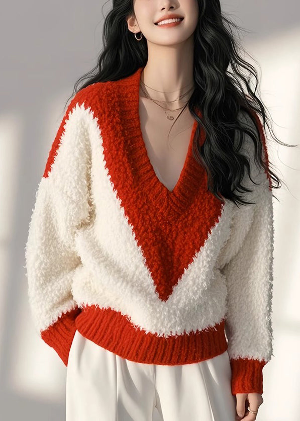 Hauts confortables en patchwork blanc moelleux, nouveau tricot de printemps