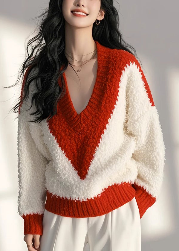 Hauts confortables en patchwork blanc moelleux, nouveau tricot de printemps