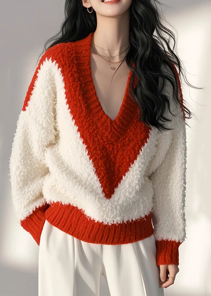 Hauts confortables en patchwork blanc moelleux, nouveau tricot de printemps