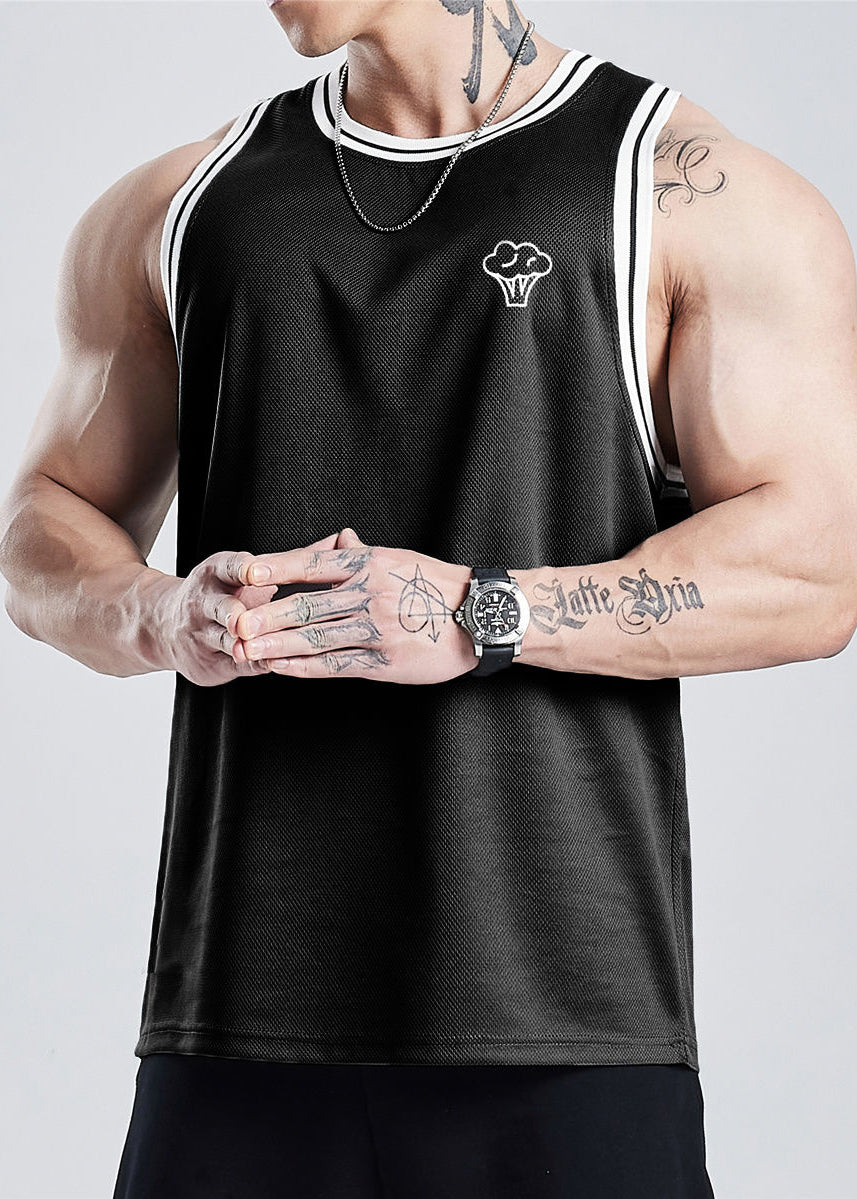 Summer Out New Hollow Tank White Cotton Print Mens