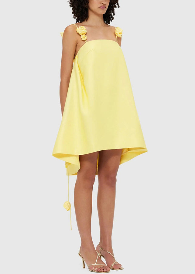 Gelbe Blume Urlaub frauen Neue Kleid Verziert