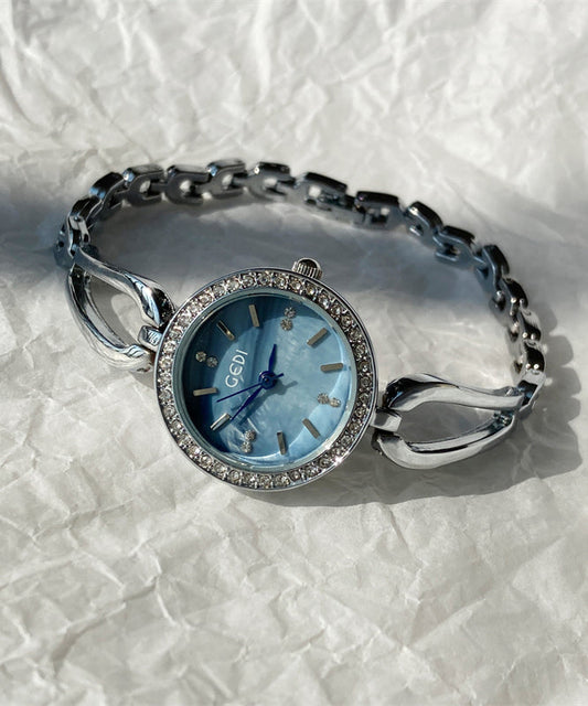 Montres Zircon Mouvement en alliage de quartz bleu Nouveauté