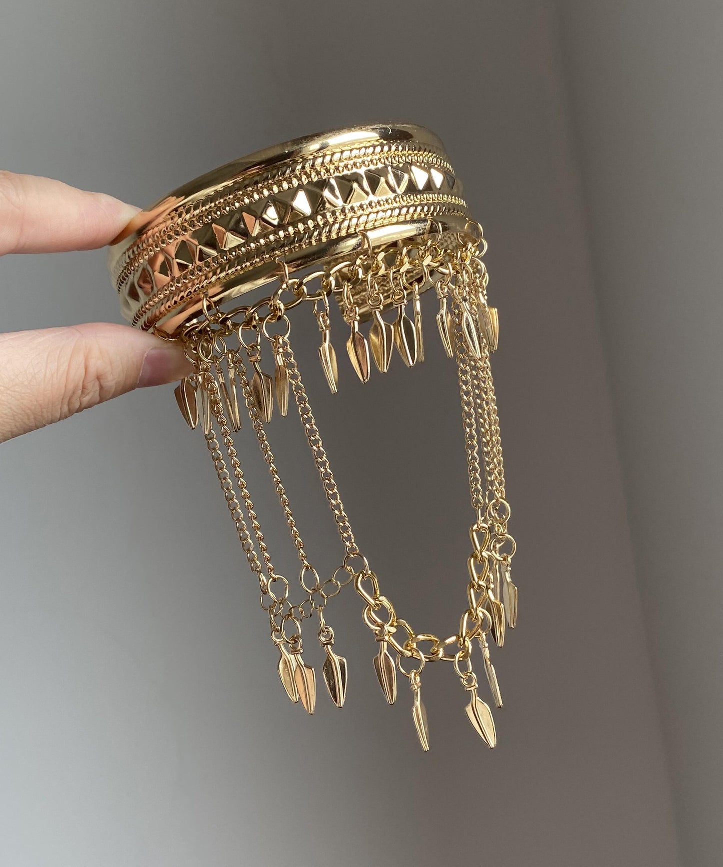Gold Metal Body Chain And Novelty Leaf Bracelet Tassel