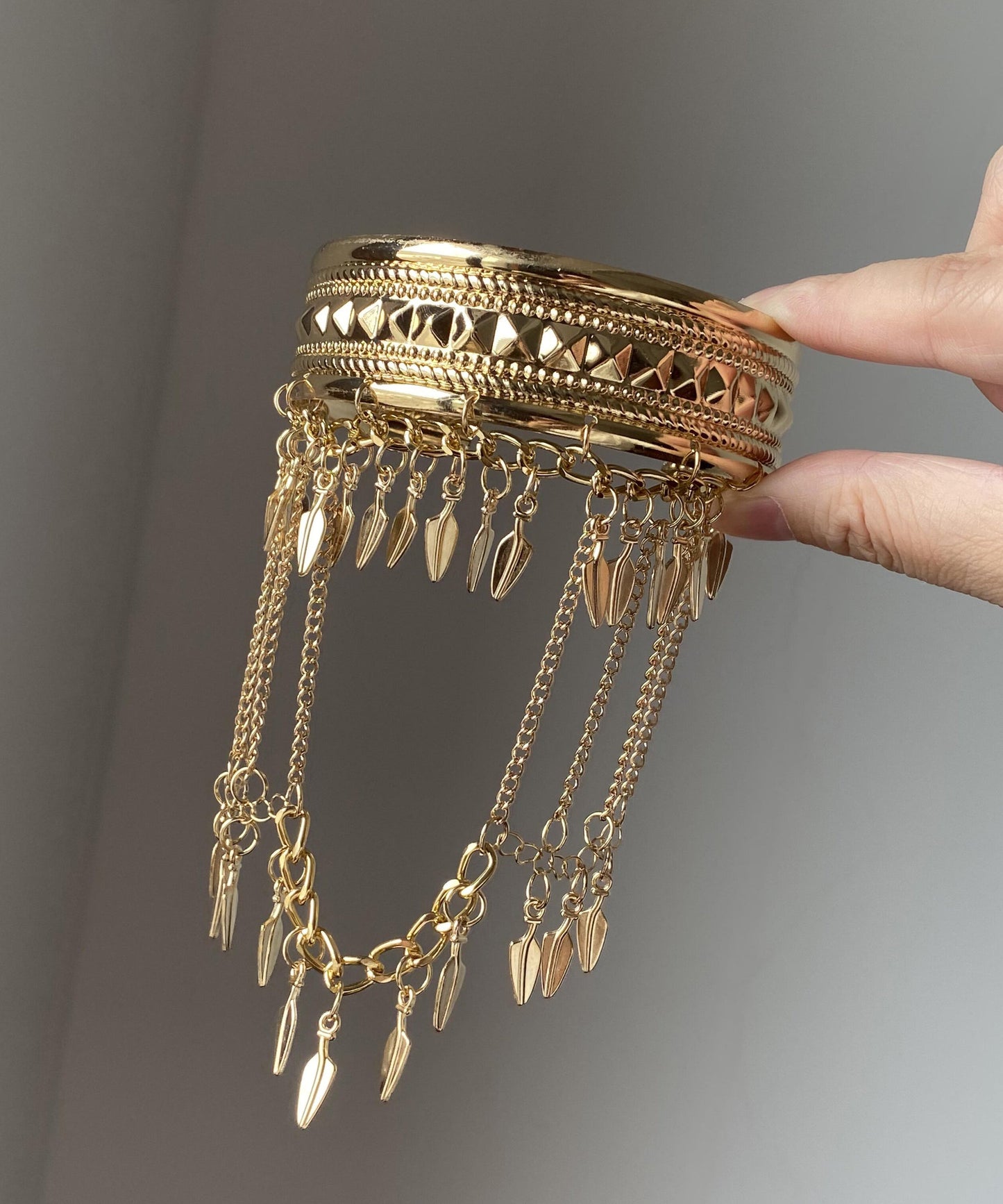 Gold Metal Body Chain And Novelty Leaf Bracelet Tassel