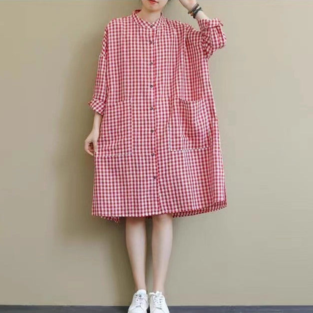 Cotton Black White Plaid Shirts