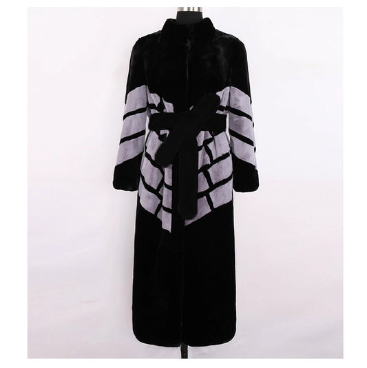 Vestes décontractées en laine patchwork surdimensionnées au chocolat pour l'hiver LY9449