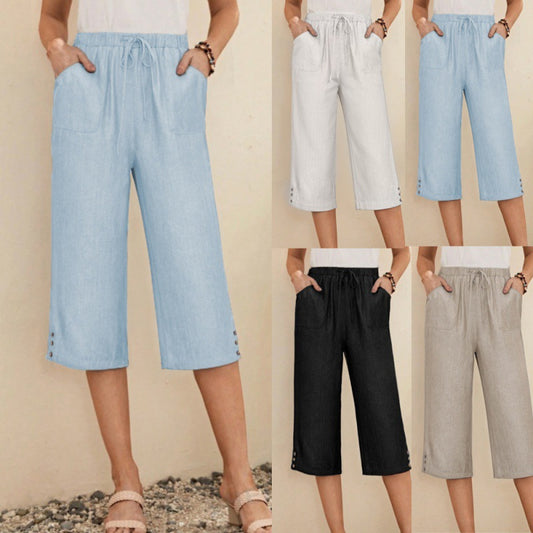 Loose Casual Plain Pants  QN65