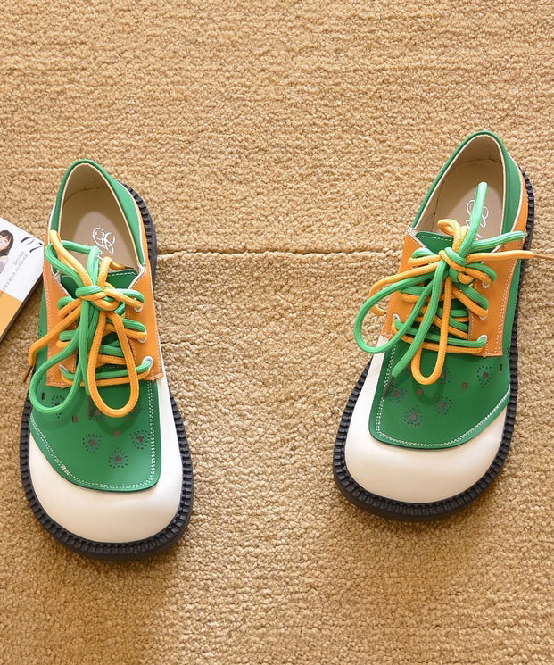 Chaussures plates confortables à lacets orange pour femmes