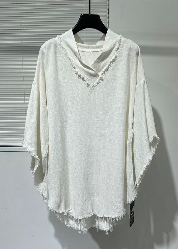 Original Asymmetrical Loose Linen T Shirt For Men's Bat Sleeves AP036