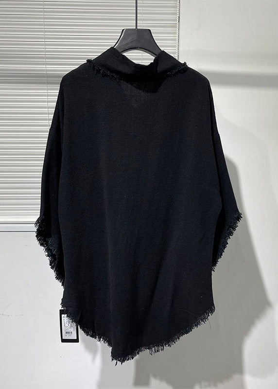 Original Asymmetrical Loose Linen T Shirt For Men's Bat Sleeves AP036