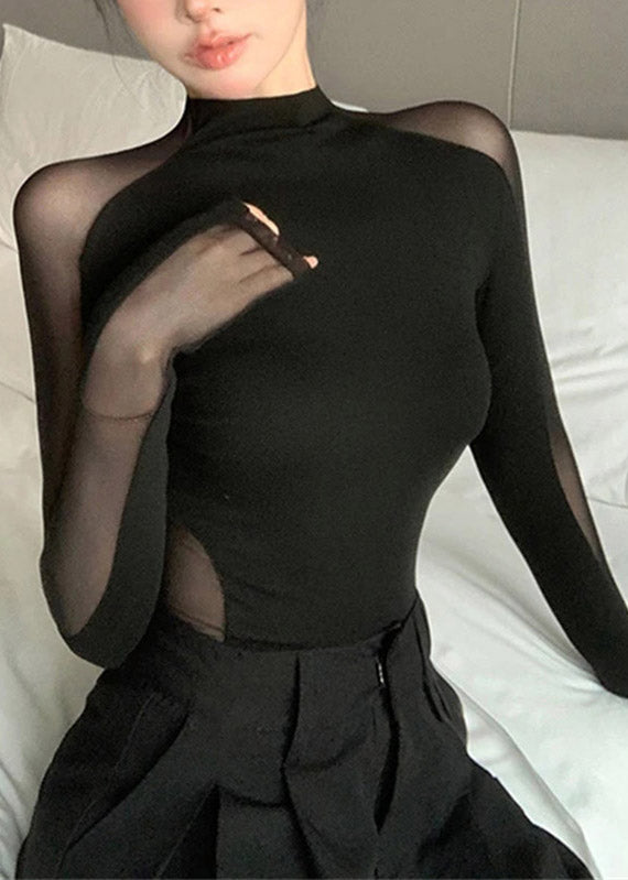 Hauts noirs design printemps flatteur tulle original