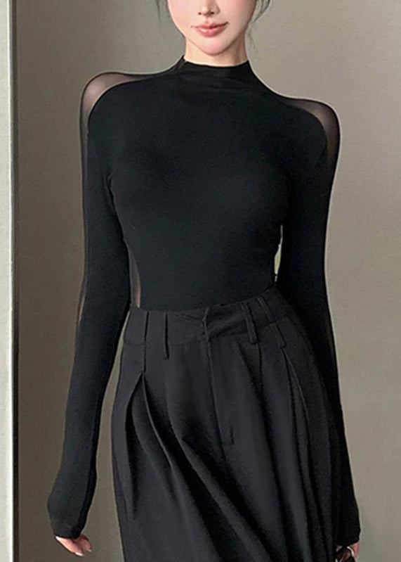 Hauts noirs design printemps flatteur tulle original