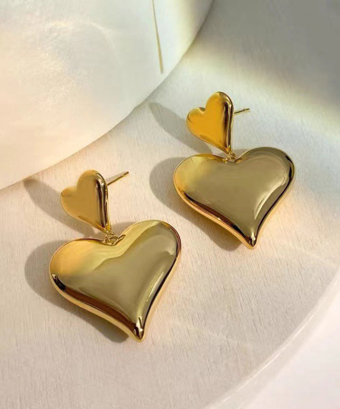 Boucles d'oreilles pendantes Love en alliage d'or au design original ZZ043