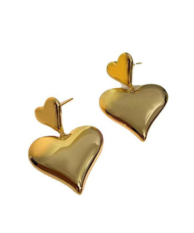 Boucles d'oreilles pendantes Love en alliage d'or au design original ZZ043