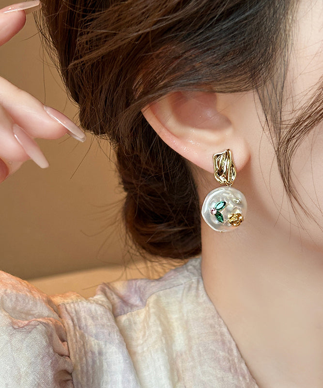 Design Gold Original Copper Alloy Earrings Drop Pearl