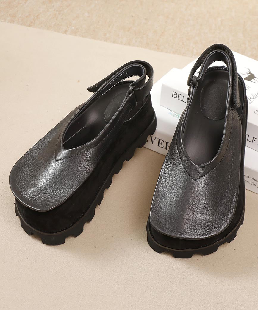 Original Design Handgemachte Braun Spleißen Plattform Flache Schuhe YC030